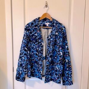 CHARTER CLUB Blue Floral Giverny Jacket  2X NWT!